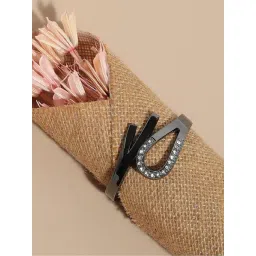 Sohi Women's Embellished Bow Bracelet - Dark Silver-picture-41