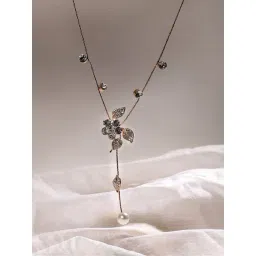 Sohi Women's Foliage Branch Negligee Necklace - Chalice Silver-picture-31