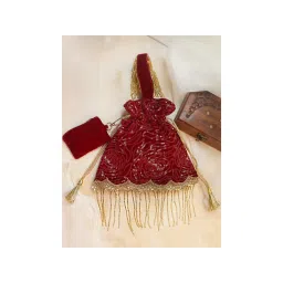 Soho Boho Studio Rose Amor Red Potli Bag-picture-15