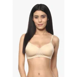 Soie Beige Under Wired Padded Seamless Bra-picture-15