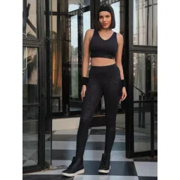 Soie Black Regular Fit Sport Bra & Tights Set-picture-19