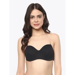 Soie Black Under Wired Non Padded Half Coverage Balconette Bra-picture-30