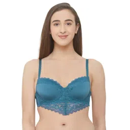Soie Blue Under Wired Padded Balconette Bra-picture-32