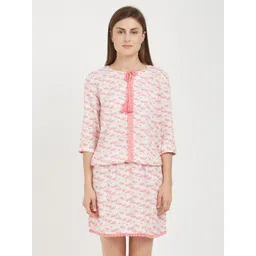 Soie Flamingo printed Knee Length Nightdress-picture-24