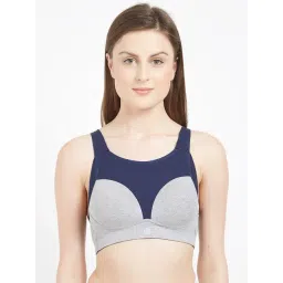 Soie Grey Cotton Racerback Solid Bra Sets-picture-10
