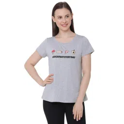 Soie  Grey Printed T-Shirt-picture-37