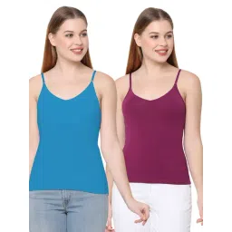 Soie Multicolor Cotton Camisole (Pack Of 2)-picture-44