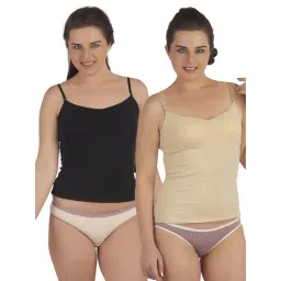 Soie Multicolor Cotton Camisole (Pack Of 2)-picture-10