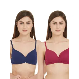 Soie Multicolor Non Wired Padded T-Shirt Bra - (Pack Of 2)-picture-33