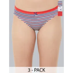 Soie Pack Of 3 Striped Mid-Rise Seamless Bikini Briefs 3BF-16PACK 1_R-picture-23