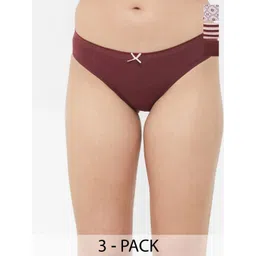 Soie Pack Of 3 Women Striped Cotton Stretch Mid Rise Medium Coverage Briefs-picture-32