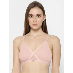Soie Pink Solid Non-Wired Cross-Over Non Padded T-Shirt Bra-picture-22