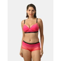 Soie Pink Under-Wired Medium Coverage Bra & Panty Set-picture-47