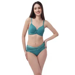 Soie Sea Green Padded Under-Wired Bra & Panty Set-picture-33