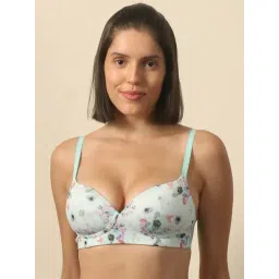 Soie Sea Green Printed T-Shirt Bra-picture-29