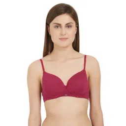 Soie Wine Under Wired Padded Half Coverage T-Shirt Bra-picture-46