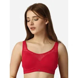 Soie Women Full Coverage Padded Non Wired Lace Detail Cami Bra-picture-35