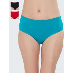 SOIE Women High Rise Full Coverage Solid Colour Cotton Stretch Hipster Briefs (Pack of 3)-picture-31