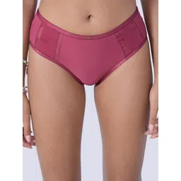 Soie Women High Waist Full Coverage Ultra Soft Mesh Panel Brief CP-1328 EARTHRED-picture-15