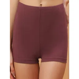 Soie Women Mid Rise Breathable Cotton Spandex Mid Thigh Length Cycling Shorts-image-3