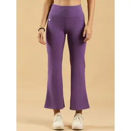 Soie Women Mid-Rise Fit & Flared Pants With 4-Way Stretch & Compression Waistband-picture-35