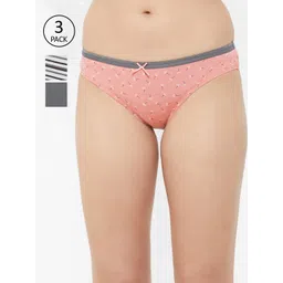 SOIE Women Mid Rise Medium Coverage Printed Cotton Stretch Brief Panty (Pack of 3)-picture-39