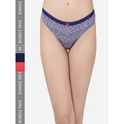 Soie Women Pack Of 3 Mid Rise Medium Coverage Cotton Stretch Briefs-picture-30