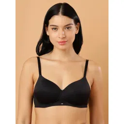 SOIE Women Padded Non Wired Full Coverage T-Shirt Bra Black-picture-10