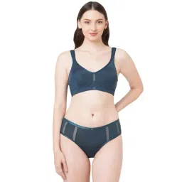 SOIE Women's Full Coverage Minimiser Non-Padded Non-Wired Bra with High Waist Matching Panty-picture-48