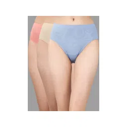 SOIE Womens High Rise Full Coverage Cotton Stretch Hipster Panty Multi-Color (Pack of 3)-picture-27
