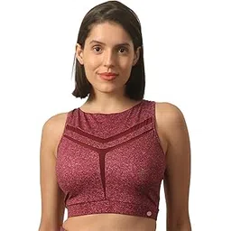 soie Women's Medium Impact Quicky Dry Padded Sports Bra with Racerback and Mesh Detailing-picture-56