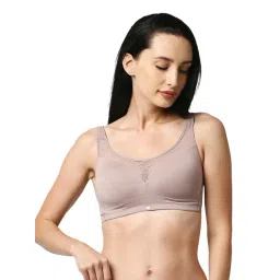 SOIE Women's Padded Non-Wired Full Coverage Lace Cami Bra-picture-31