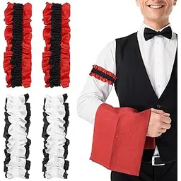 SOIMISS Armband Garter 8Pcs Shirt Holder Arm Garter Satin Sleeve Belt Roaring 20s, Red, Large-picture-15