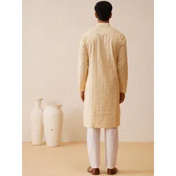 SOJANYA LUXE  Ethnic Motifs Embroidered Mandarin Collar Sequined Straight Kurta image 2