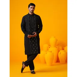 SOJANYA LUXE Sequinned Mandarin Collar Straight Kurta-picture-40