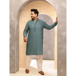 SOJANYA PLUS Embroidered Mandarin Collar Cotton Straight Kurta-picture-21