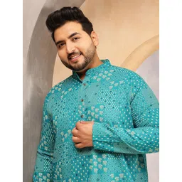 SOJANYA PLUS Floral Printed Mandarin Collar Straight Kurta-picture-17