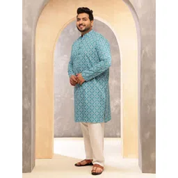 SOJANYA PLUS Floral Printed Mandarin Collar Straight Kurta image 4