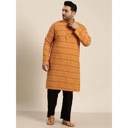 SOJANYA PLUS Geometric Printed Cotton Kurta-image-18