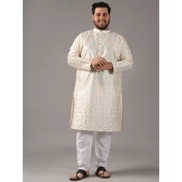 SOJANYA PLUS Men Embroidered Regular Kurta with Pyjamas-picture-23