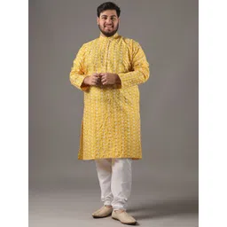 SOJANYA PLUS Men Ethnic Motifs Embroidered Regular Kurta with Pyjamas-picture-41