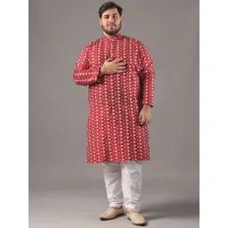 SOJANYA PLUS Men Ethnic Motifs Embroidered Regular Kurta with Pyjamas-picture-26