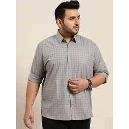SOJANYA PLUS Men Grey Classic Printed Casual Shirt-picture-23