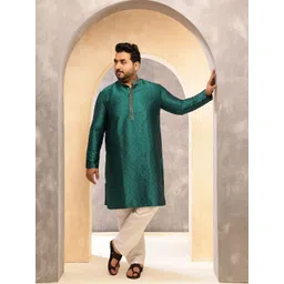 SOJANYA PLUS Men Paisley Woven Design Straight Kurta-picture-13