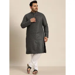 SOJANYA PLUS Men Plus Size Ethnic Motifs Printed Kurta-picture-31