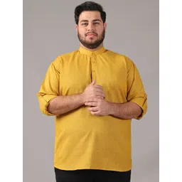 SOJANYA PLUS Size Band Collar Cotton Straight Kurta-picture-29