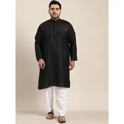 SOJANYA PLUS Size Men Black Pure Cotton Kurta image 1