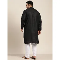 SOJANYA PLUS Size Men Black Pure Cotton Kurta image 3