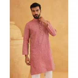 sojanya (Since 1958 Men's Cotton Linen Print Only Long Kurta image 1