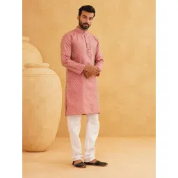 sojanya (Since 1958 Men's Cotton Linen Print Only Long Kurta image 2